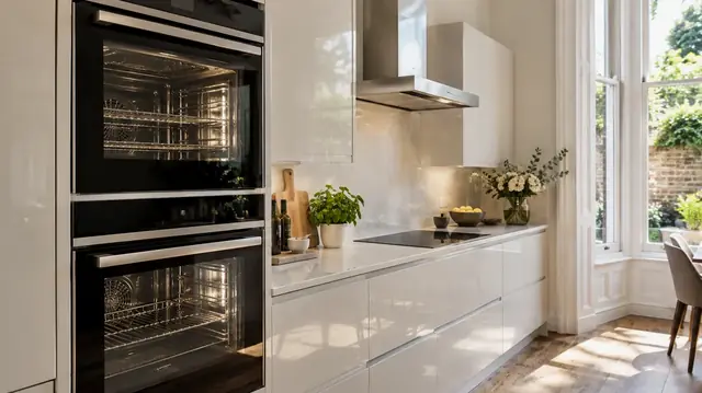 A double oven with both cavities cleaned in Fulham